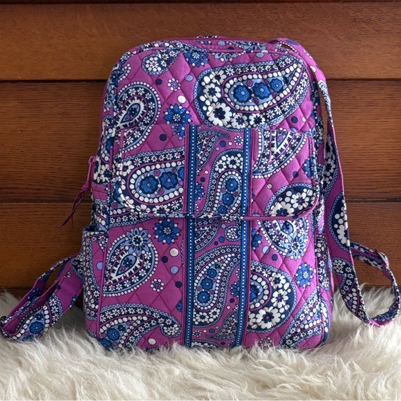 Vera Bradley Handbags - Vera Bradley Purple ‘Boysenberry Paisley’ Mini Backpack